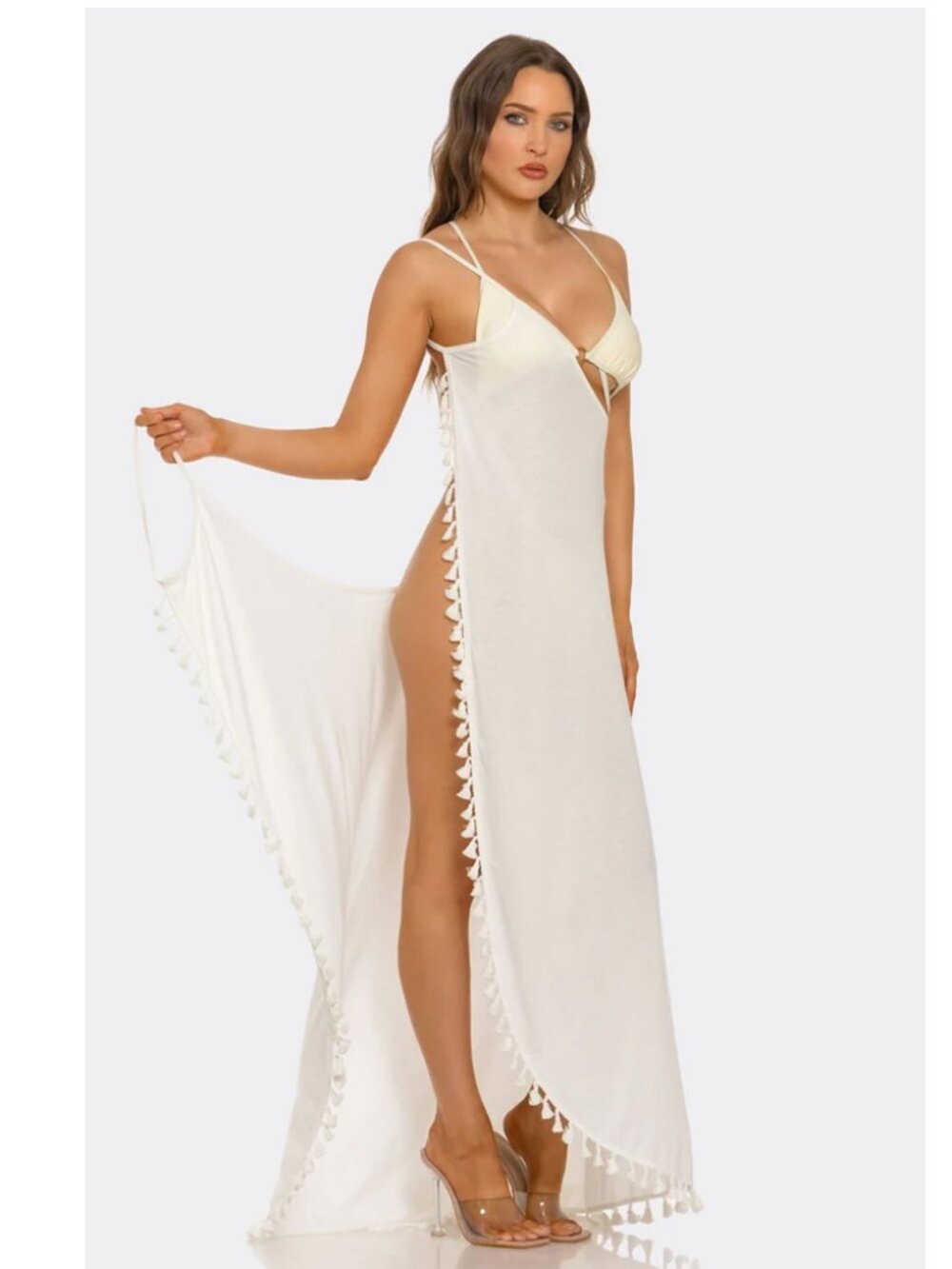 Tassel Tease Maxi Swim Cover Up Dress